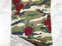 Green Camouflage and Roses Brushed Sweater Knit Fabric Remnant 3.5 yards OSK01223